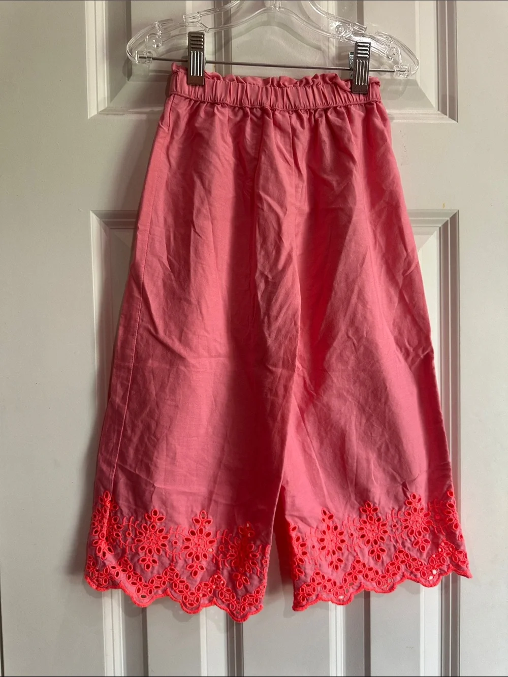 NEW GAP Coral Pink Eyelet Hem Midi Skirt size 3